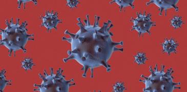 An abstract image of a virus.